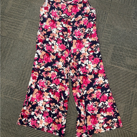 NWT LuLaRoe Natalie Jumpsuit Pink Floral Sz 2XL - Picture 2 of 3